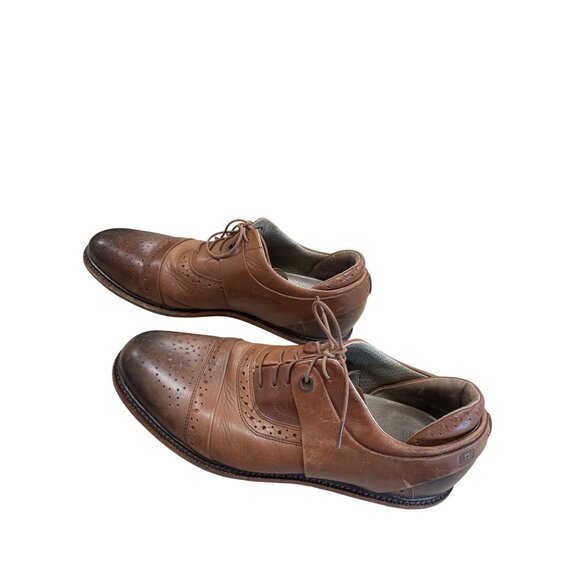 Tsubo Mens Brown Leather Cap Toe Oxford Dress Shoes Size 12 SKU 8429 - Picture 1 of 16